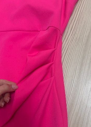 Diğer Pembe Drapeli Mini Elbise
