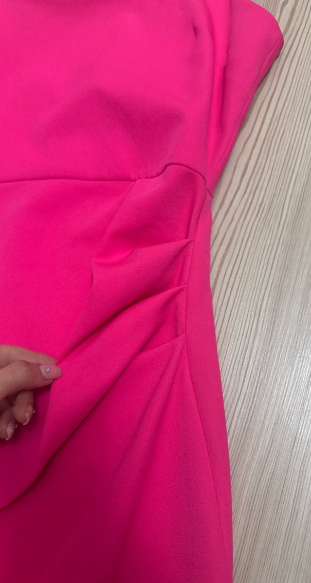 Pembe Drapeli Mini Elbise - Görsel 2