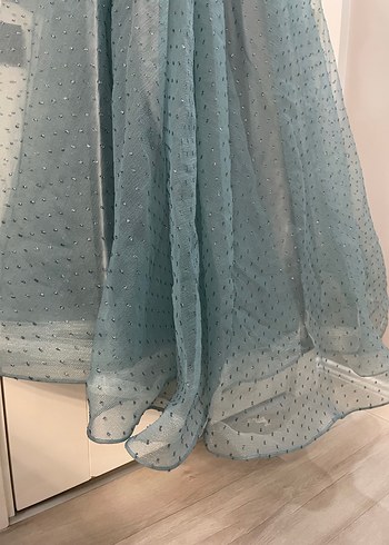 Turkuaz Straplez Bohem Uzun Elbise - Görsel 9