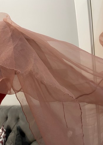 Bej Drape Detaylı Uzun Hamile Abiye Elbise - Görsel 7