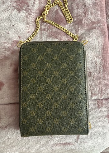 Zincir Detaylı Kahverengi Deri Kadın Çapraz Çanta - Görsel 2