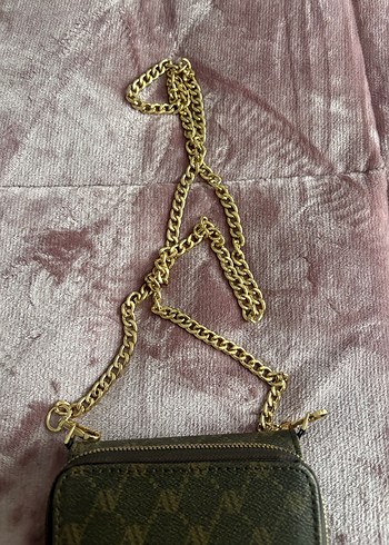 Zincir Detaylı Kahverengi Deri Kadın Çapraz Çanta - Görsel 6