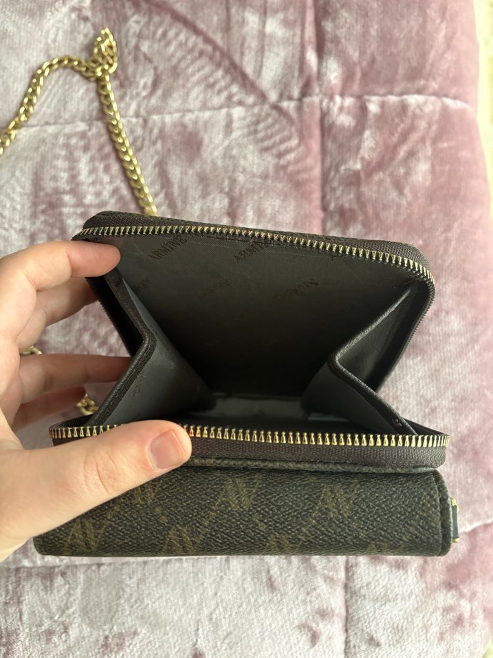 Zincir Detaylı Kahverengi Deri Kadın Çapraz Çanta - Görsel 4