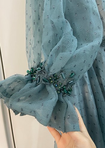 Turkuaz Straplez Gelinlik - Görsel 7