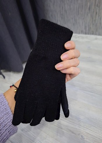 Siyah Örgü Kadın Eldiveni - Görsel 4