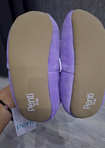 Mor Nakışlı Kız Çocuk Ev Terliği - Görsel 4