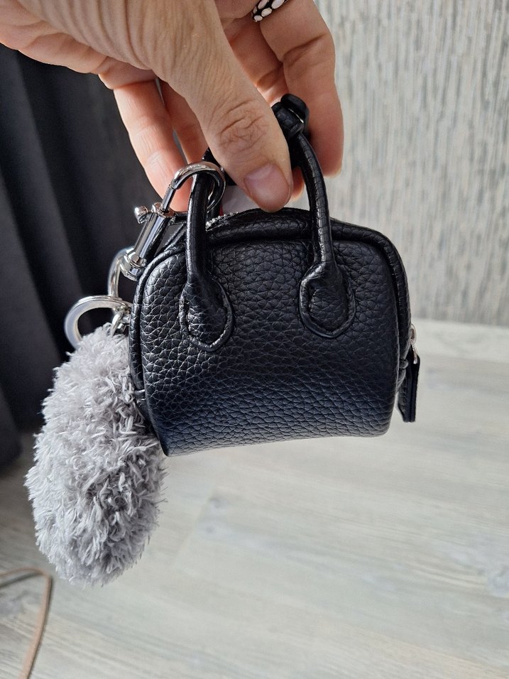 Gri Püsküllü Ayıcık ve Çanta Anahtarlık - Görsel 3