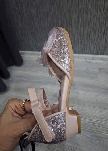 Pembe Nakışlı Kız Çocuk Babet Ayakkabı - Görsel 3