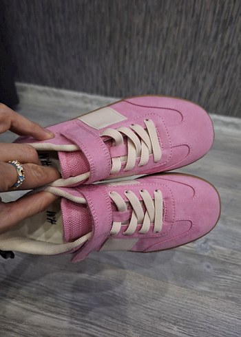 Kız Çocuk Pembe Cırt Cırtlı Spor Ayakkabı - Görsel 8