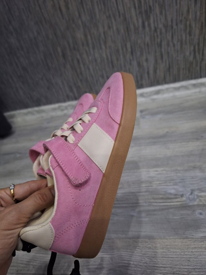 Kız Çocuk Pembe Cırt Cırtlı Spor Ayakkabı - Görsel 4