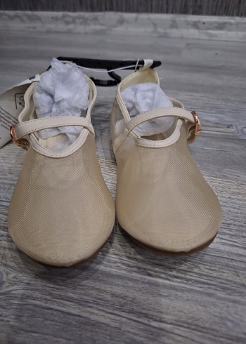 Bej Kemerli Kız Babet Ayakkabı - Görsel 4