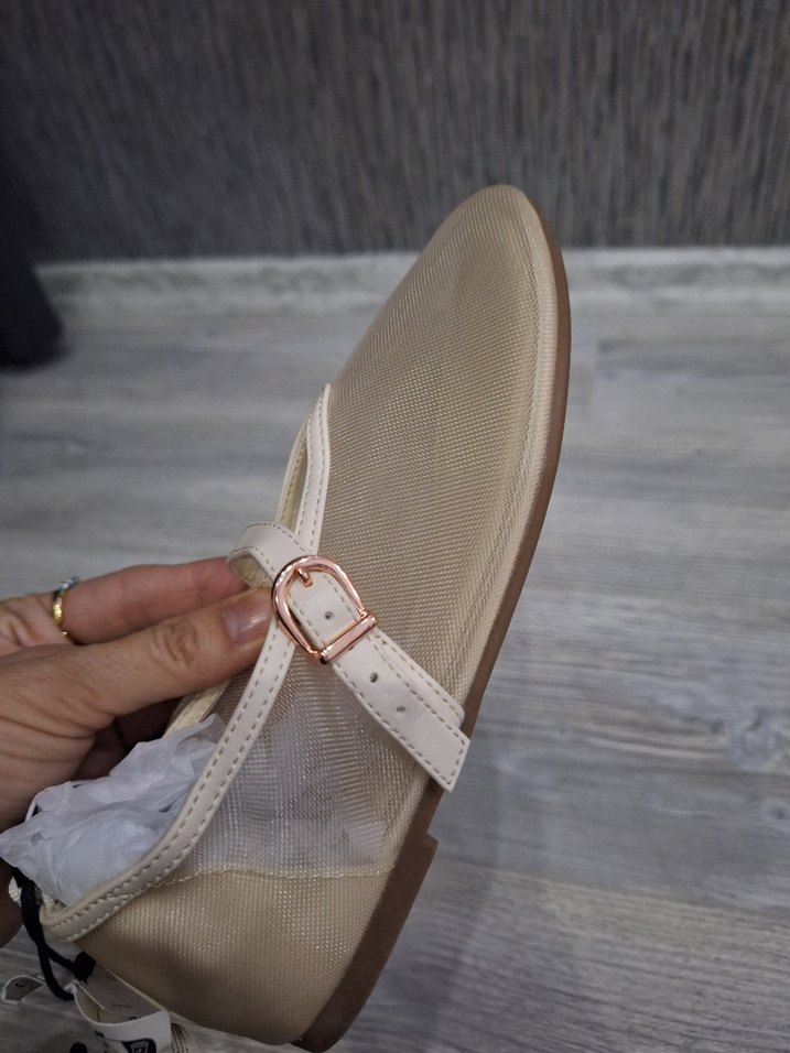 Bej Kemerli Kız Babet Ayakkabı - Görsel 5