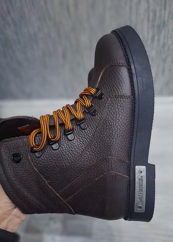 Harley davidson bot Orjinal Kahverengi deri, kemerli ve canlı - Görsel 5