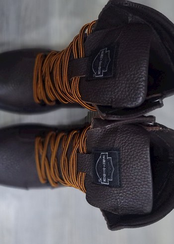 Harley davidson bot Orjinal Kahverengi deri, kemerli ve canlı - Görsel 4