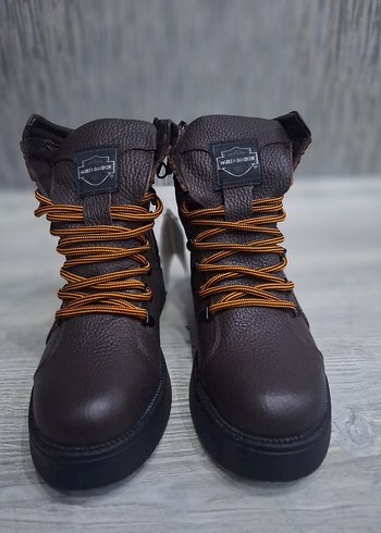 Harley davidson bot Orjinal Kahverengi deri, kemerli ve canlı - Görsel 2