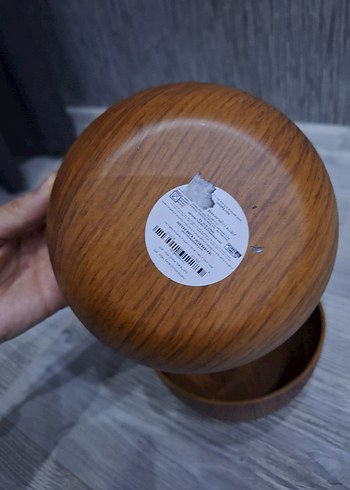 Parlak kahverengi ahşap kase seti - Görsel 5