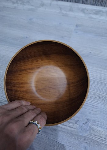 Parlak kahverengi ahşap kase seti - Görsel 7