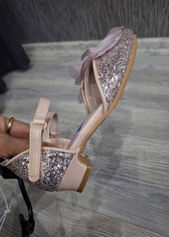 Pembe Nakışlı Fiyonklu Kız Babet Ayakkabı - Görsel 9