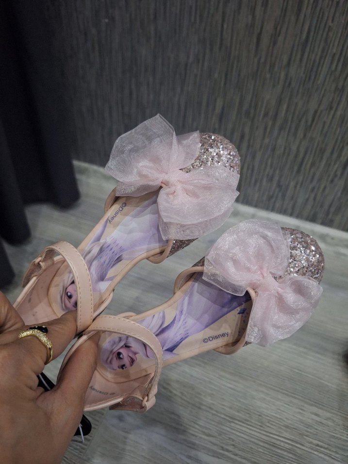 Pembe Nakışlı Fiyonklu Kız Babet Ayakkabı - Görsel 4