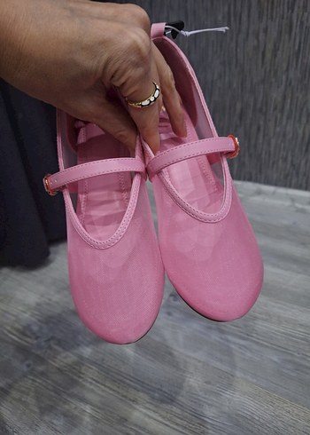 Kız Çocuk Pembe Tokalı Babet Ayakkabı - Görsel 7