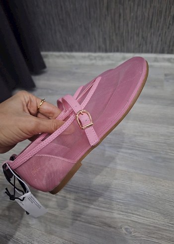 Kız Çocuk Pembe Tokalı Babet Ayakkabı - Görsel 4