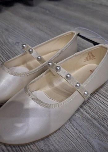 İnci Detaylı Beyaz Kız Çocuk Babet - Görsel 3