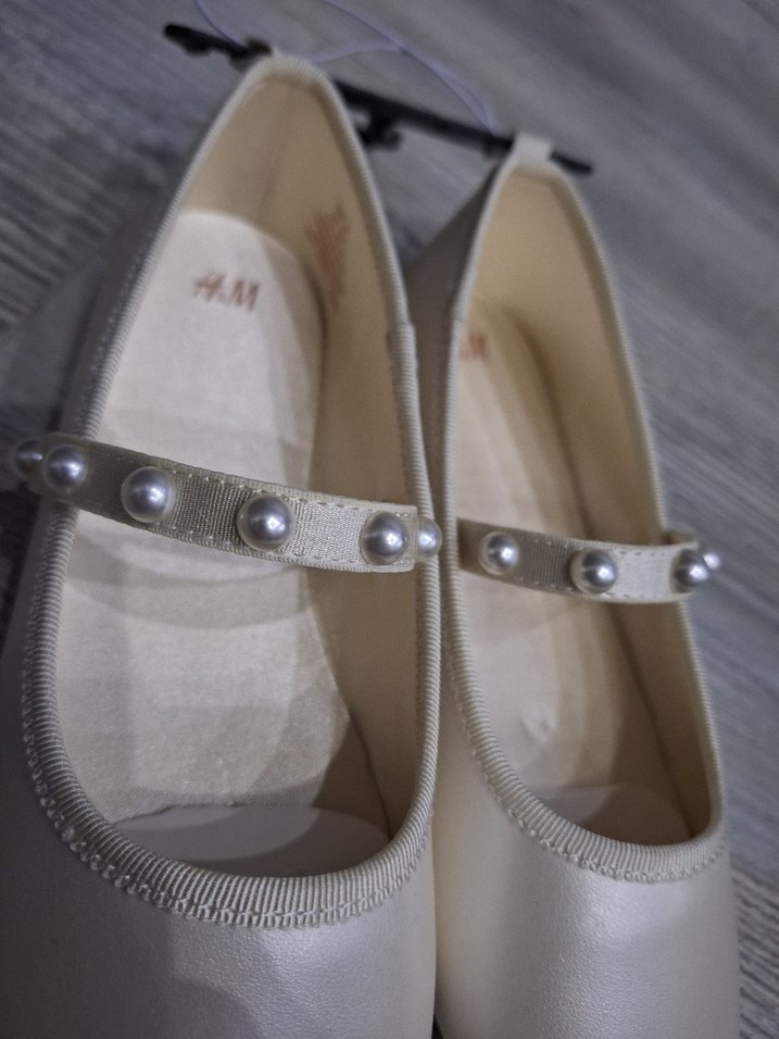 İnci Detaylı Beyaz Kız Çocuk Babet - Görsel 5