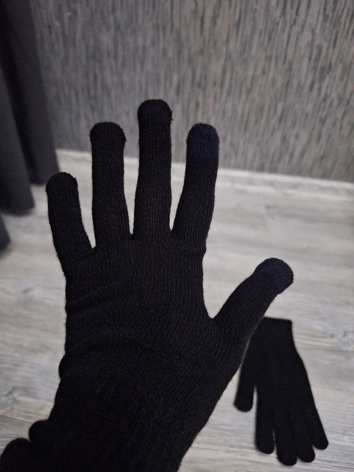 Siyah Örgü Kadın Eldiveni - Görsel 3