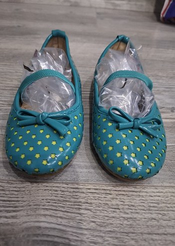 Turkuaz Puantiyeli Kız Babet Ayakkabı - Görsel 4