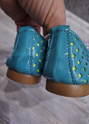 Turkuaz Puantiyeli Kız Babet Ayakkabı - Görsel 3