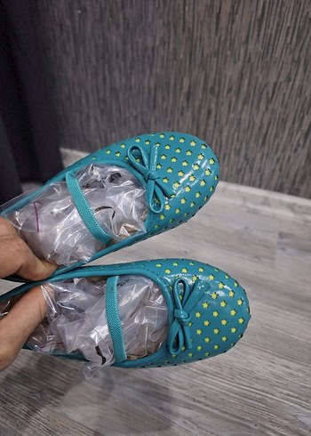 Turkuaz Puantiyeli Kız Babet Ayakkabı - Görsel 6