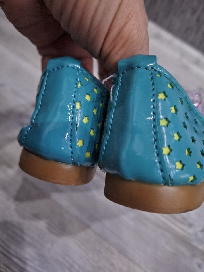 Turkuaz Puantiyeli Kız Babet Ayakkabı - Görsel 3