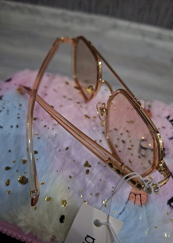 Altın Renk Pastel Transparan Kadın Gözlüğü - Görsel 6