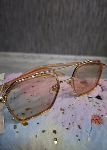 Altın Renk Pastel Transparan Kadın Gözlüğü - Görsel 5