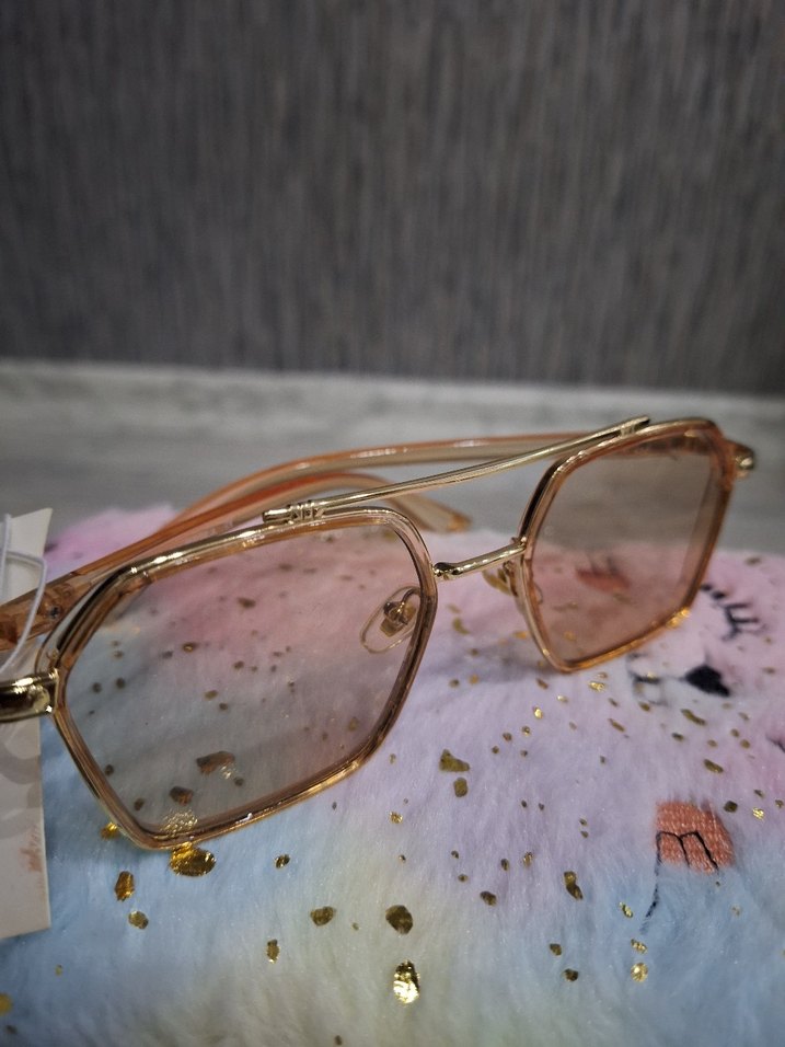 Altın Renk Pastel Transparan Kadın Gözlüğü - Görsel 5