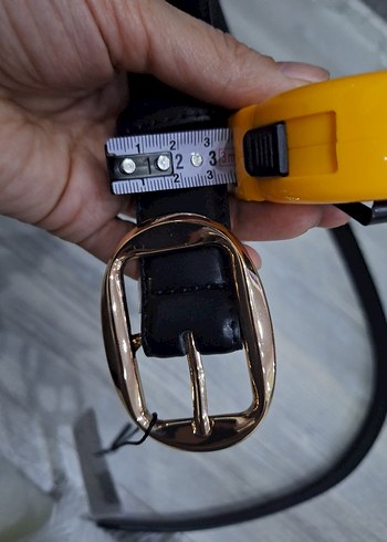 Kadın Siyah Kemer Altın Tokalı - Görsel 5