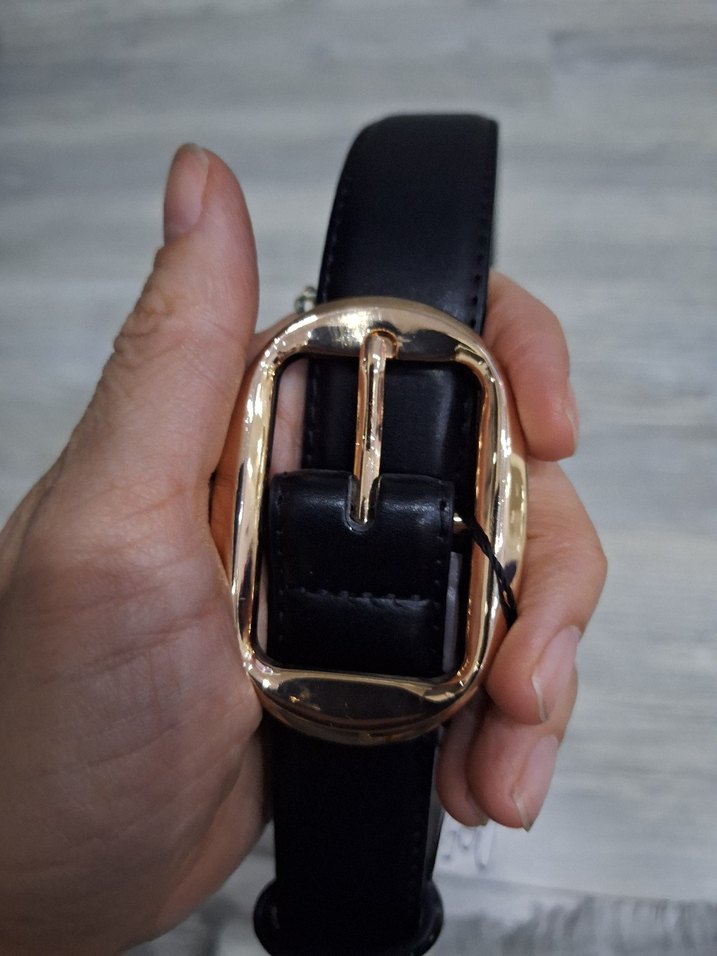 Kadın Siyah  Kemer Altın Tokalı - Görsel 2