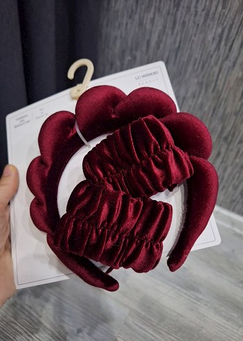 Bordo Fırfırlı Kadın Saç Aksesuarı Seti - Görsel 2