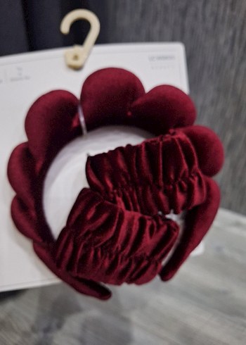 Bordo Fırfırlı Kadın Saç Aksesuarı Seti - Görsel 5