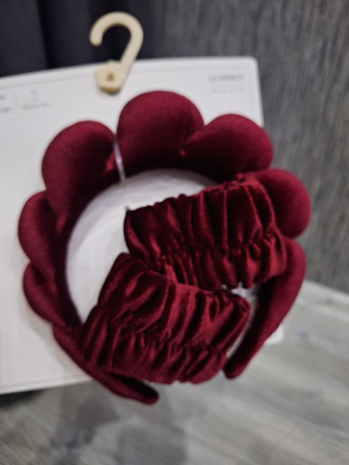 Bordo Fırfırlı Kadın Saç Aksesuarı Seti - Görsel 5