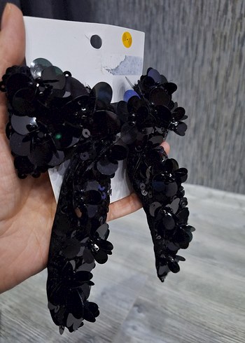 Siyah Payetli Gotik Saç Aksesuarı - Görsel 4