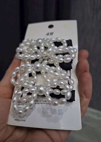 Beyaz Boncuklu Kadın Saç Aksesuarı - Görsel 4