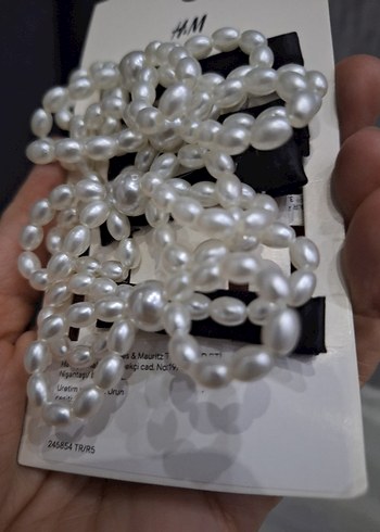 Beyaz Boncuklu Kadın Saç Aksesuarı - Görsel 6