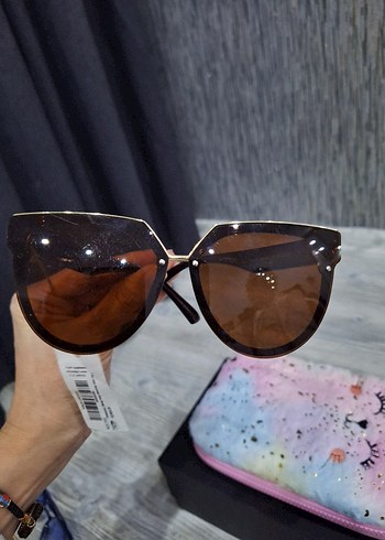 Parizyen Tarzı Parlak Kahverengi Kadın Güneş Gözlüğü - Görsel 2