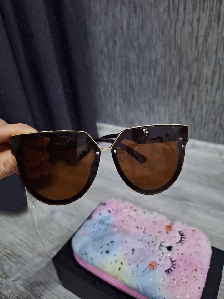 Parizyen Tarzı Parlak Kahverengi Kadın Güneş Gözlüğü - Görsel 4