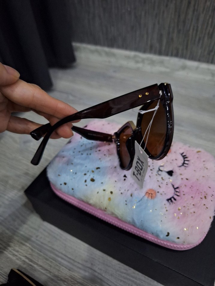 Parizyen Tarzı Parlak Kahverengi Kadın Güneş Gözlüğü - Görsel 5