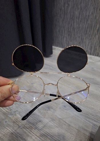 Kadın Altın Renk Yuvarlak Gözlük - Görsel 5