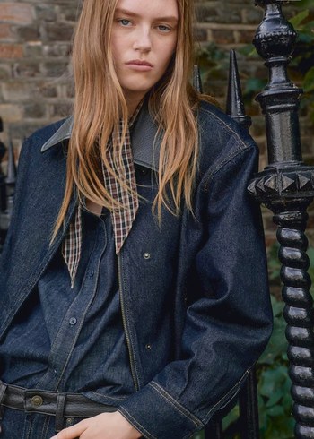 Mango Koyu Mavi Denim Ceket