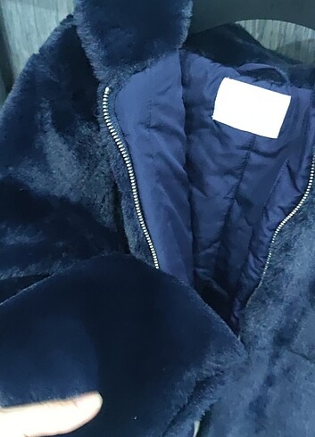 11-12 Yaş Beden Zara Peluş Tülü Mont Lacivert 11-12 yaş