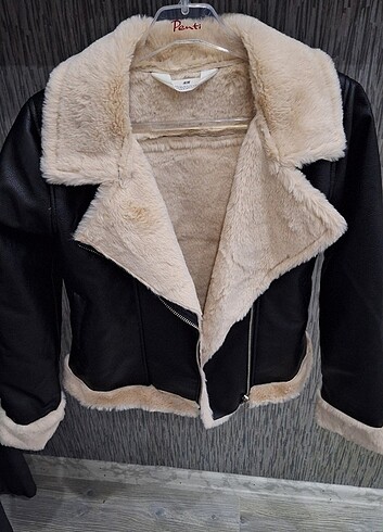 11-12 Yaş Beden siyah Renk H&M dışı Suni deri görünümlü muhteşem içi Sıcacık 11-12 yaş Eni